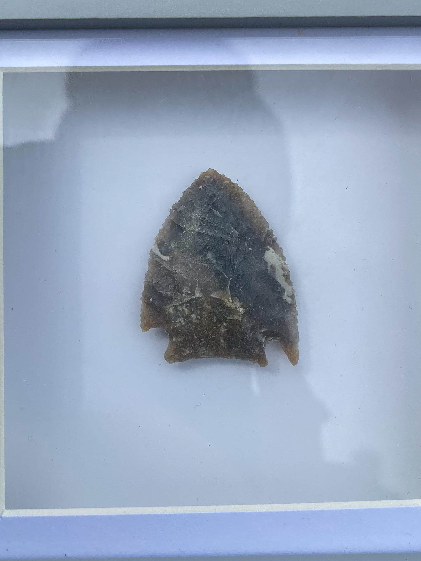 Long Tang & Barbed Style Mesolithic Framed Arrowhead in "Charmouth Galaxy" Flint
