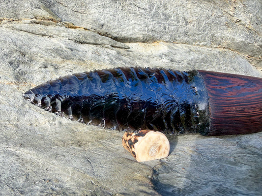 Iceman Dagger No.006 — Oregon Velvet Rainbow Obsidian & African Wenge
