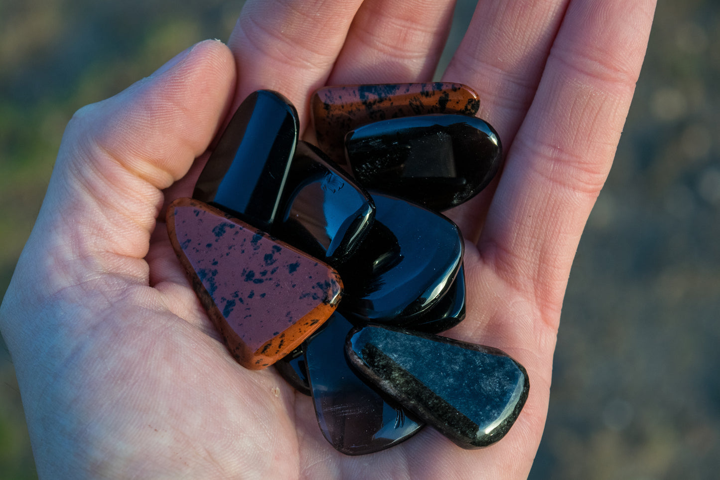 Palm Stones — Hand Shaped Obsidian Pocket Stone
