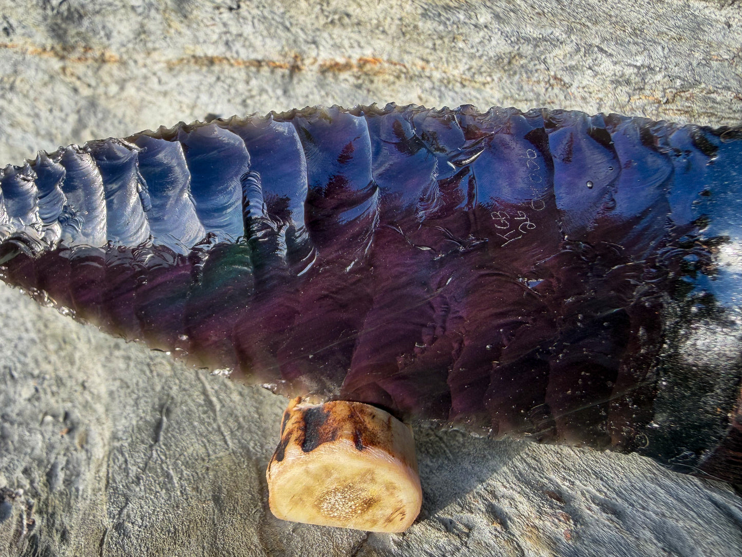 Iceman Dagger No.006 — Oregon Velvet Rainbow Obsidian & African Wenge