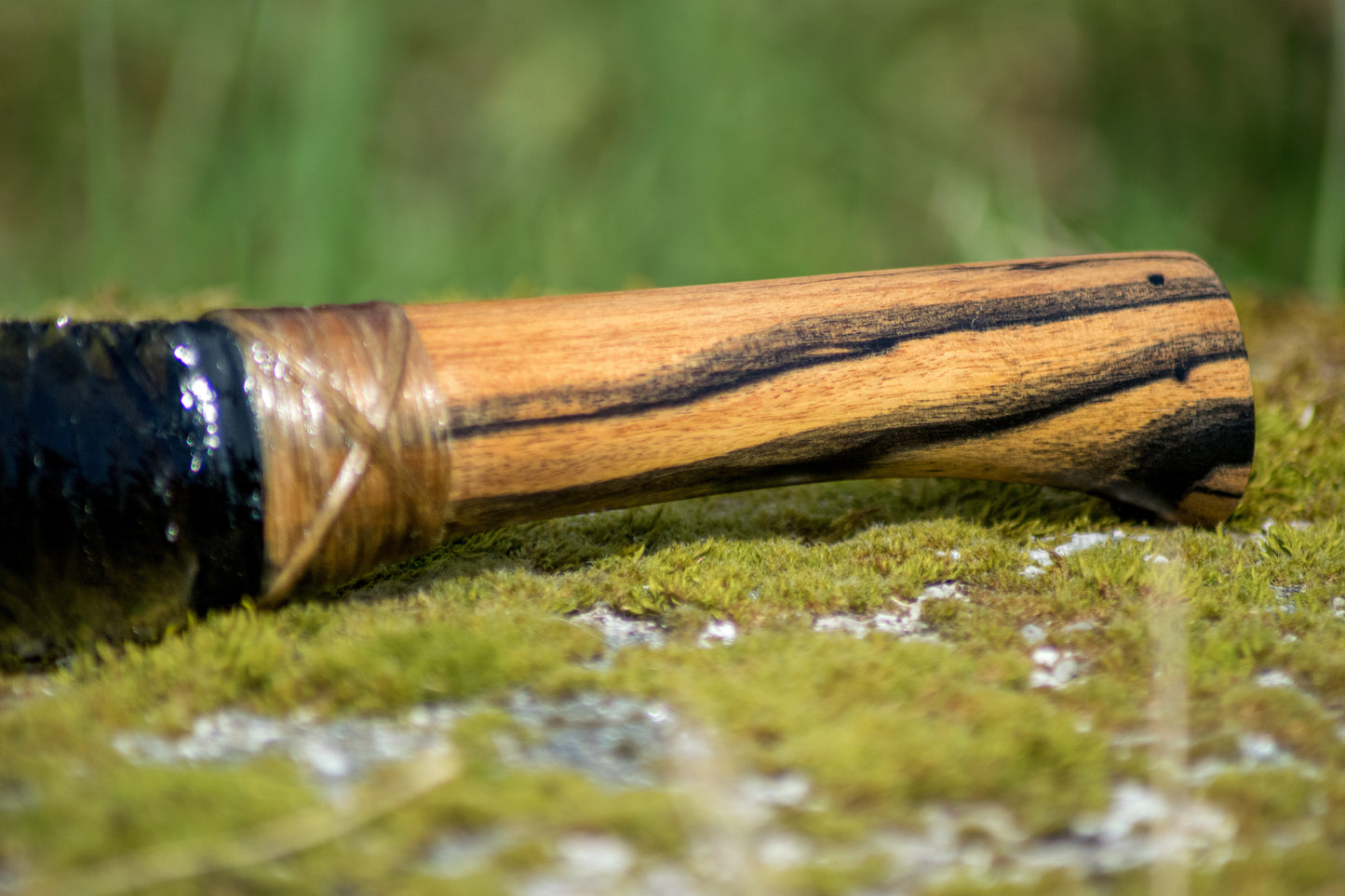 Bowman Lithics Signature Knife #010 – Midnight Lace Obsidian Blade with Pale Moon Ebony Handle