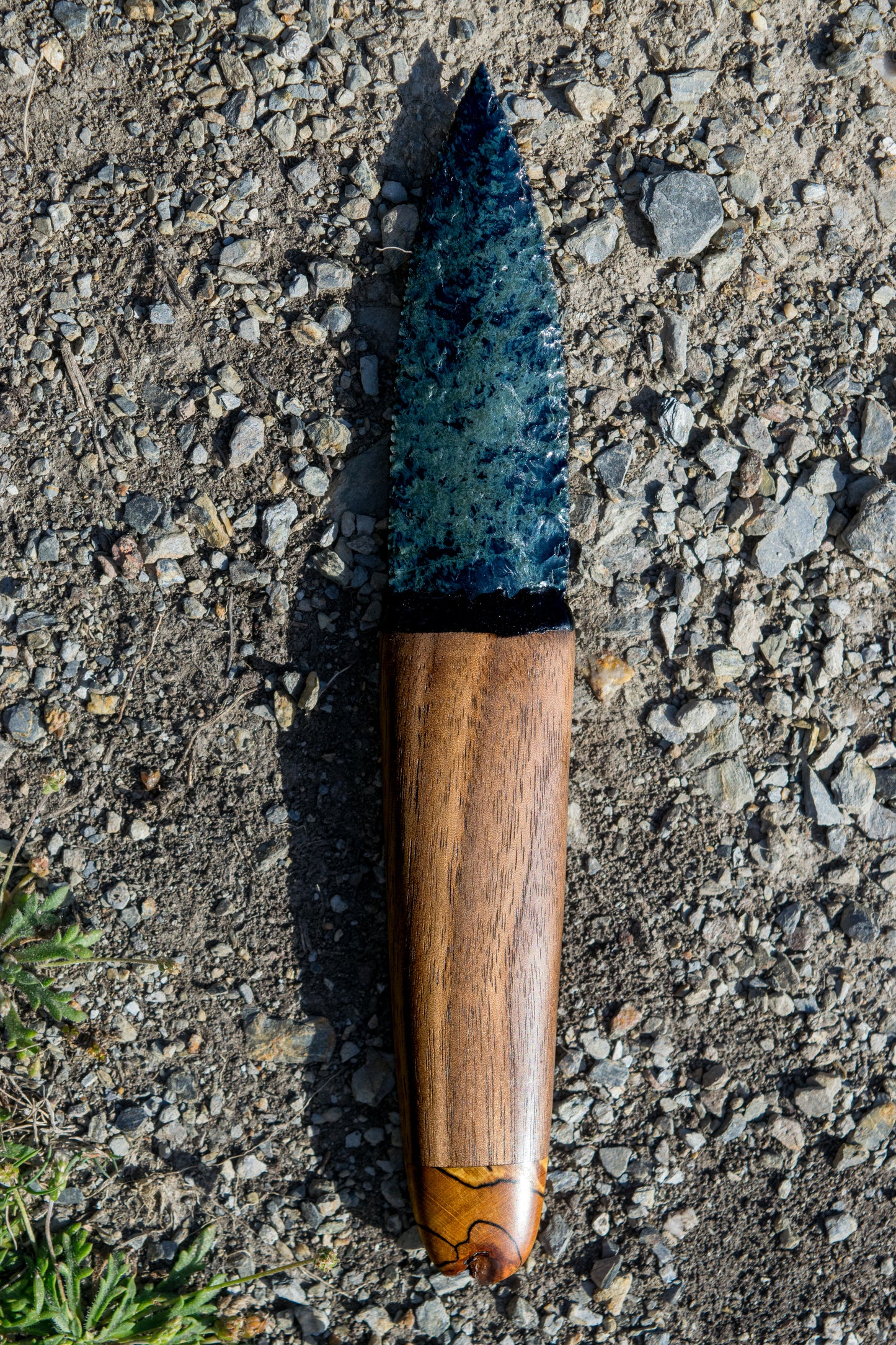 Iceman Dagger No.008 — Spiderweb Obsidian, Black Walnut & Spalted Beech