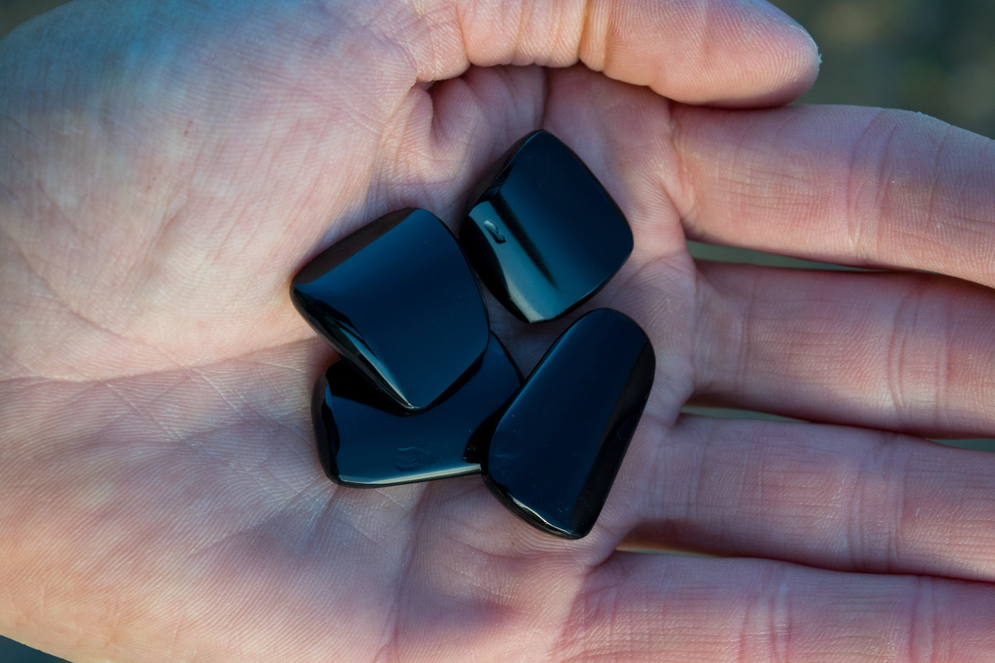 Palm Stones — Hand Shaped Obsidian Pocket Stone