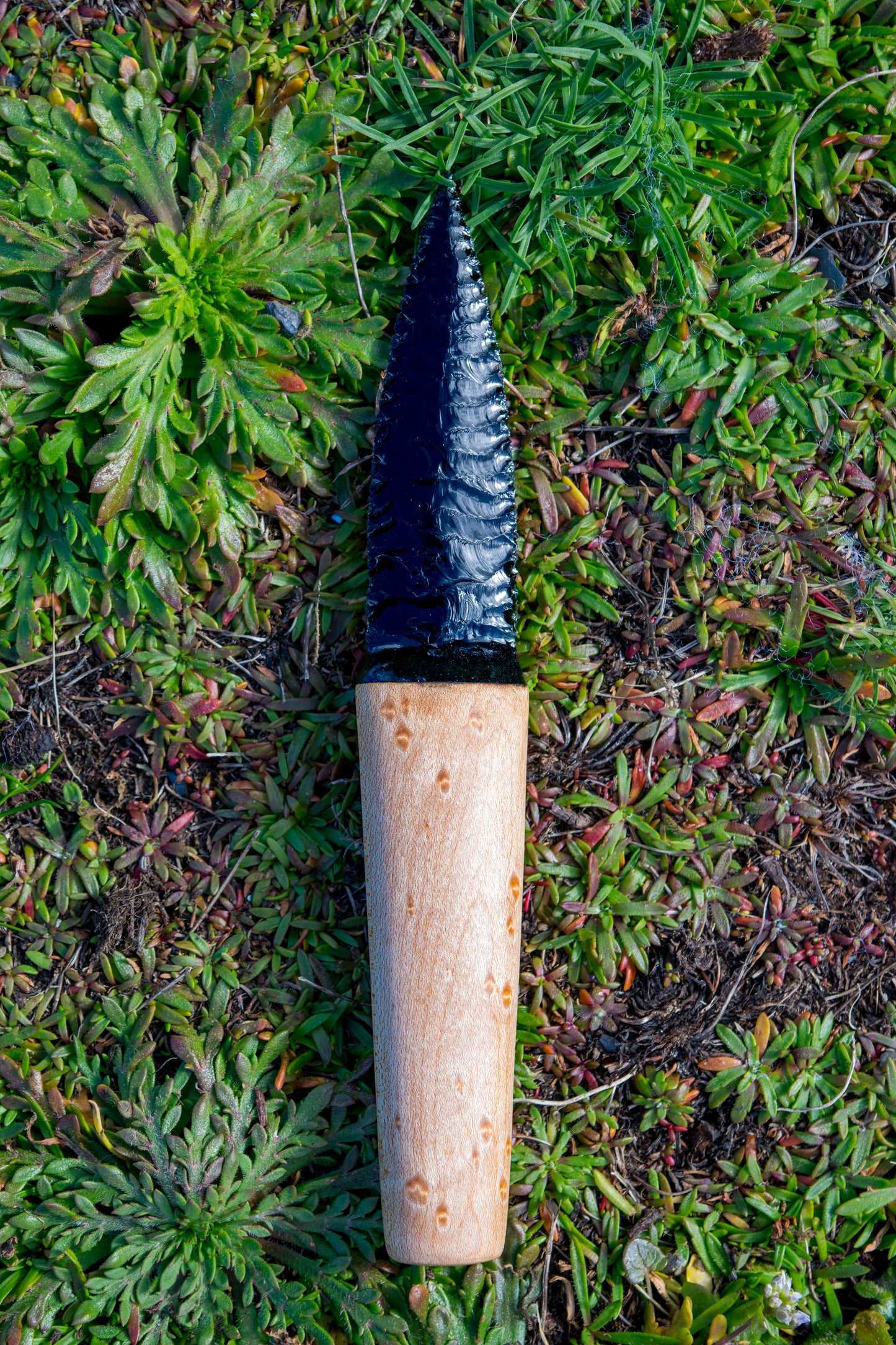 Iceman Dagger No.002 — Mexican Black Obsidian & Canadian Birds Eye Maple