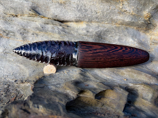Iceman Dagger No.006 — Oregon Velvet Rainbow Obsidian & African Wenge