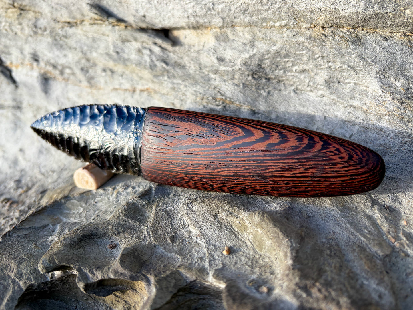 Iceman Dagger No.006 — Oregon Velvet Rainbow Obsidian & African Wenge