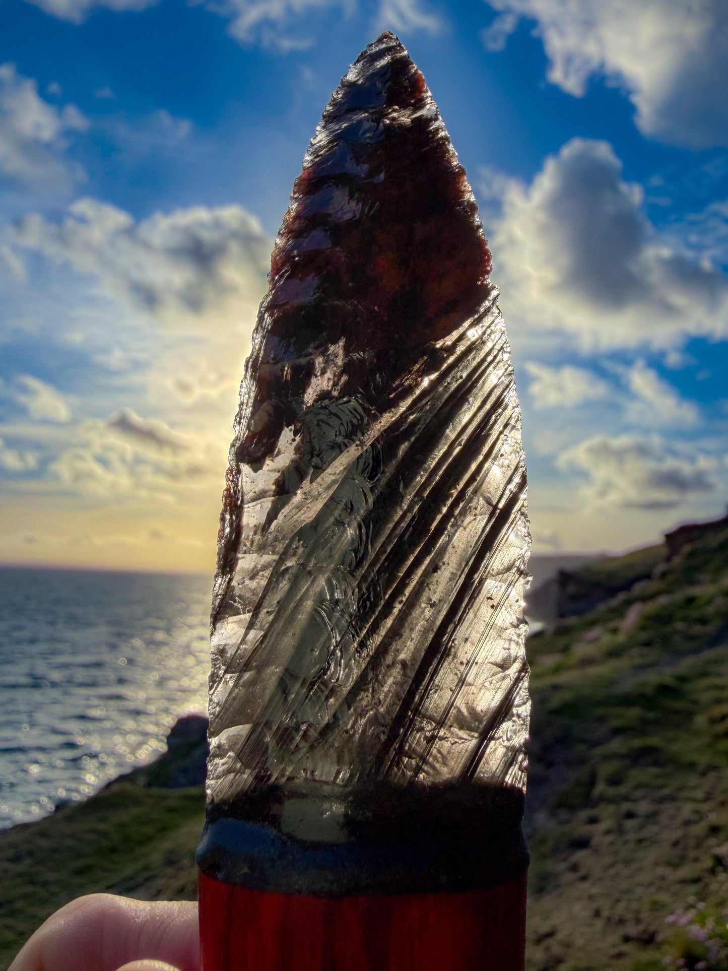 Iceman Dagger No.007 — Midnight Lace Obsidian, African Padauk & Moroccan Burl
