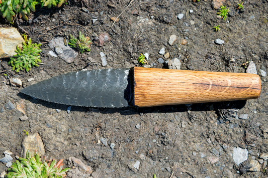 Iceman Dagger No.003 — Oregon Green Sheen Obsidian & English (Cornish) Oak