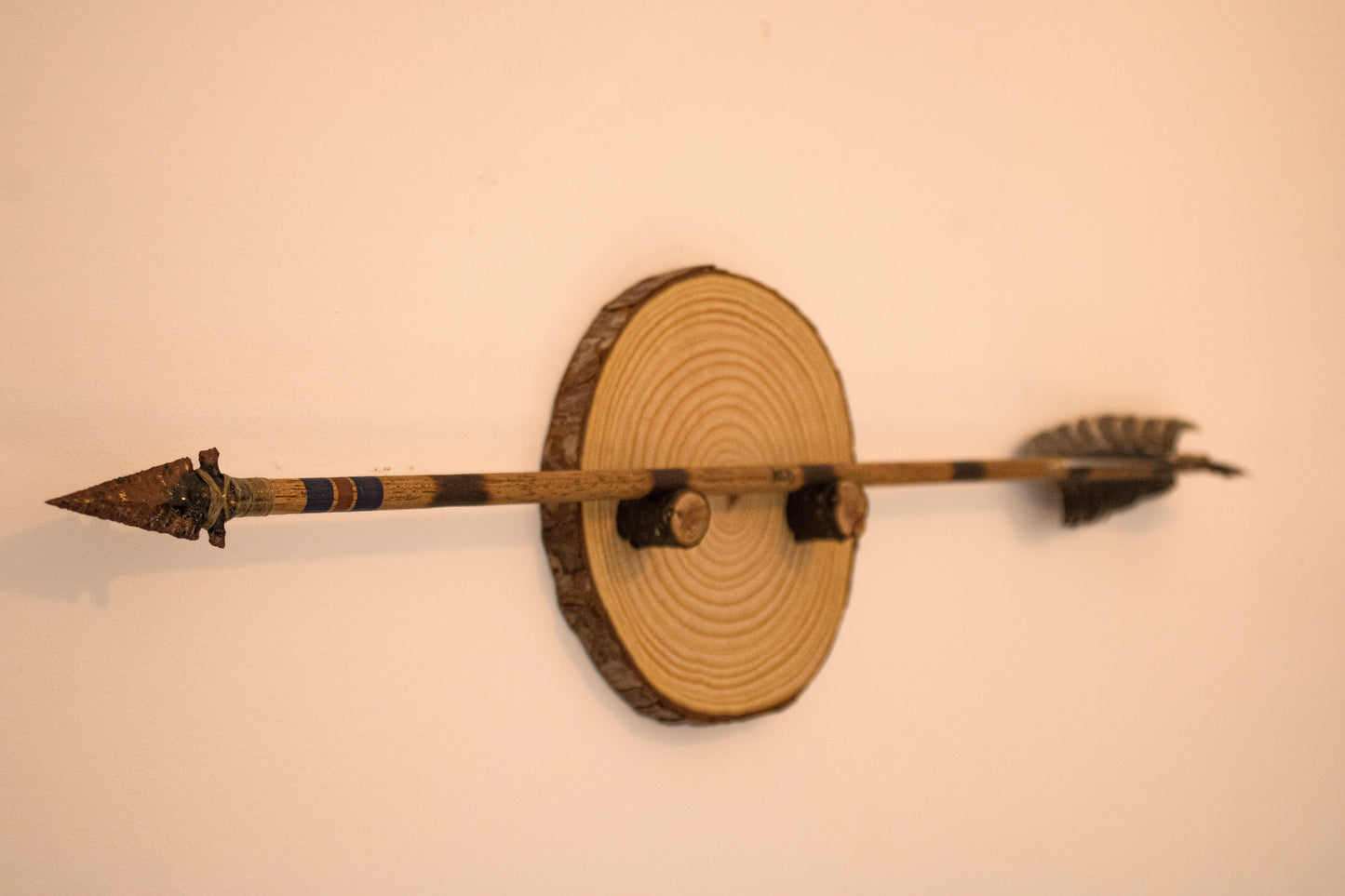 Arrow #001A — Ishi Style Mahognay Obsidian Arrow with Wall Display