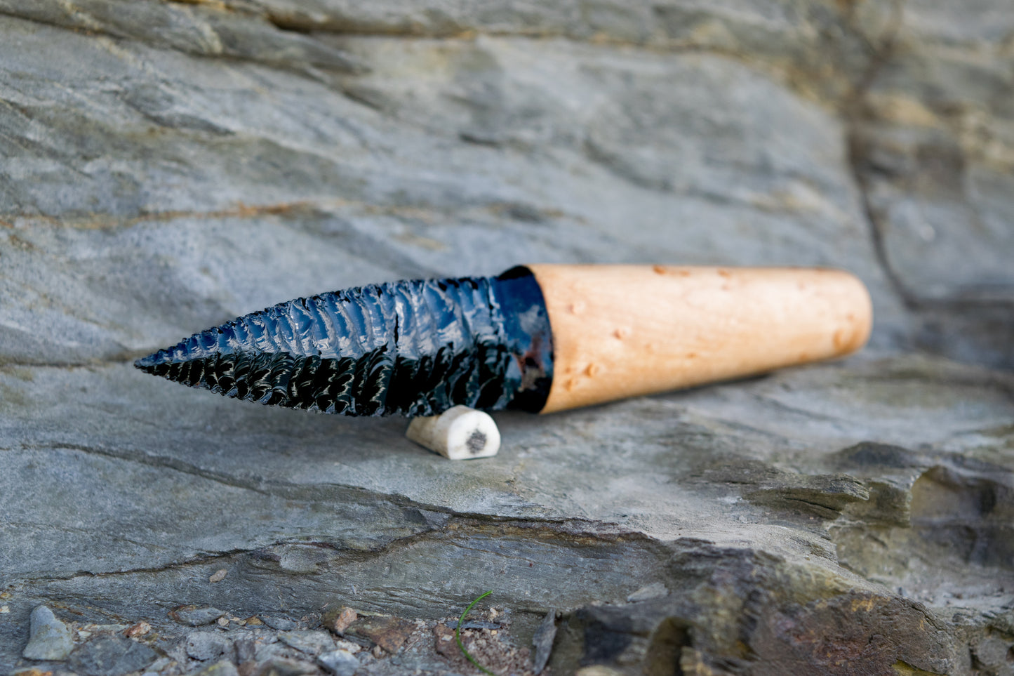 Iceman Dagger No.002 — Mexican Black Obsidian & Canadian Birds Eye Maple
