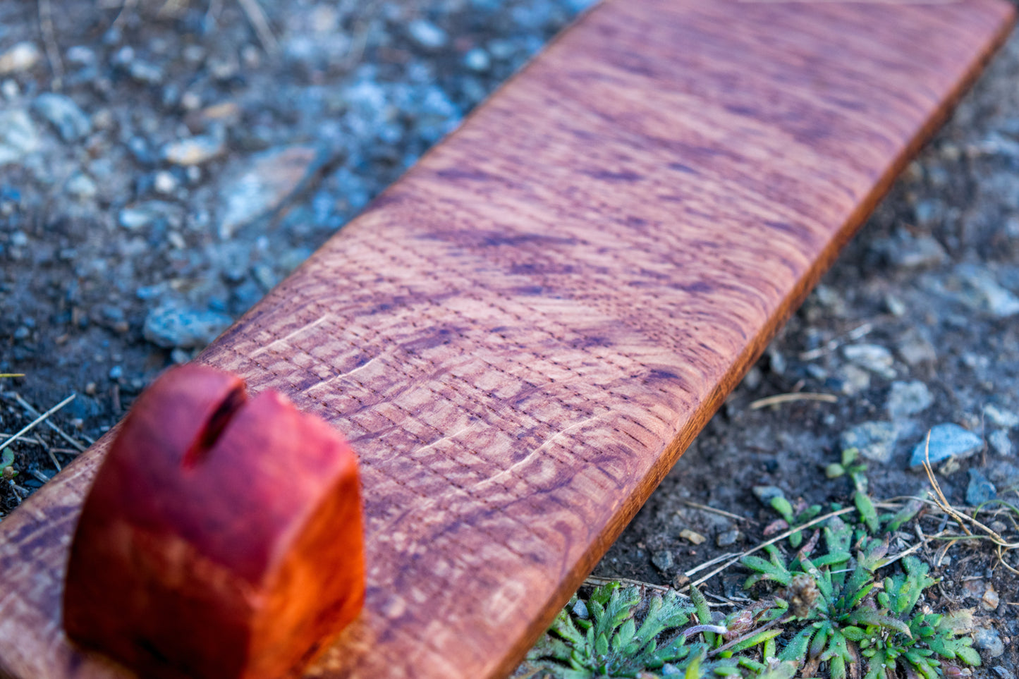 Bowman Lithics Signature Knife #017 – Rainbow Obsidian with English Oak, Australian Maple & Ebony