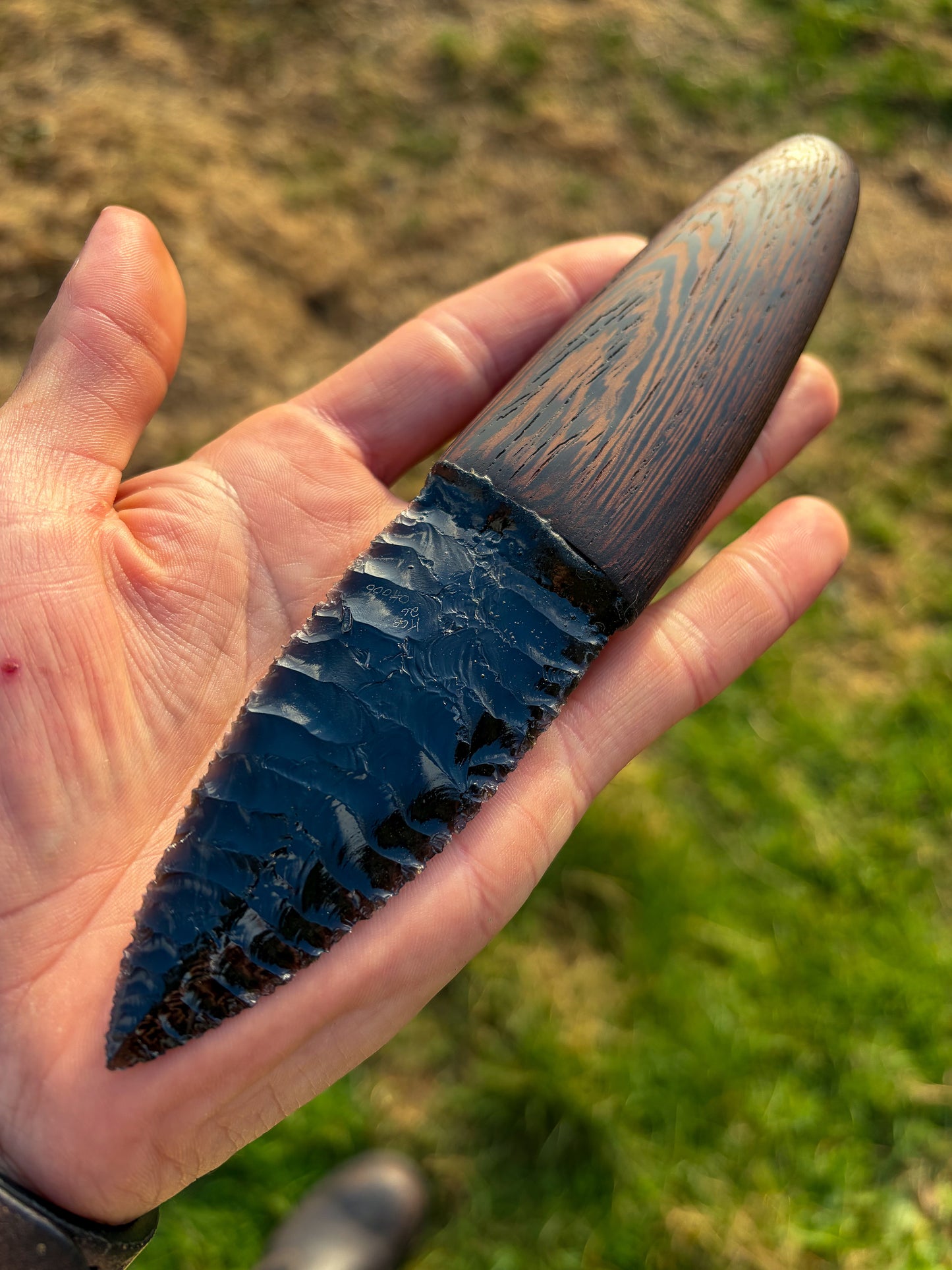 Iceman Dagger No.006 — Oregon Velvet Rainbow Obsidian & African Wenge