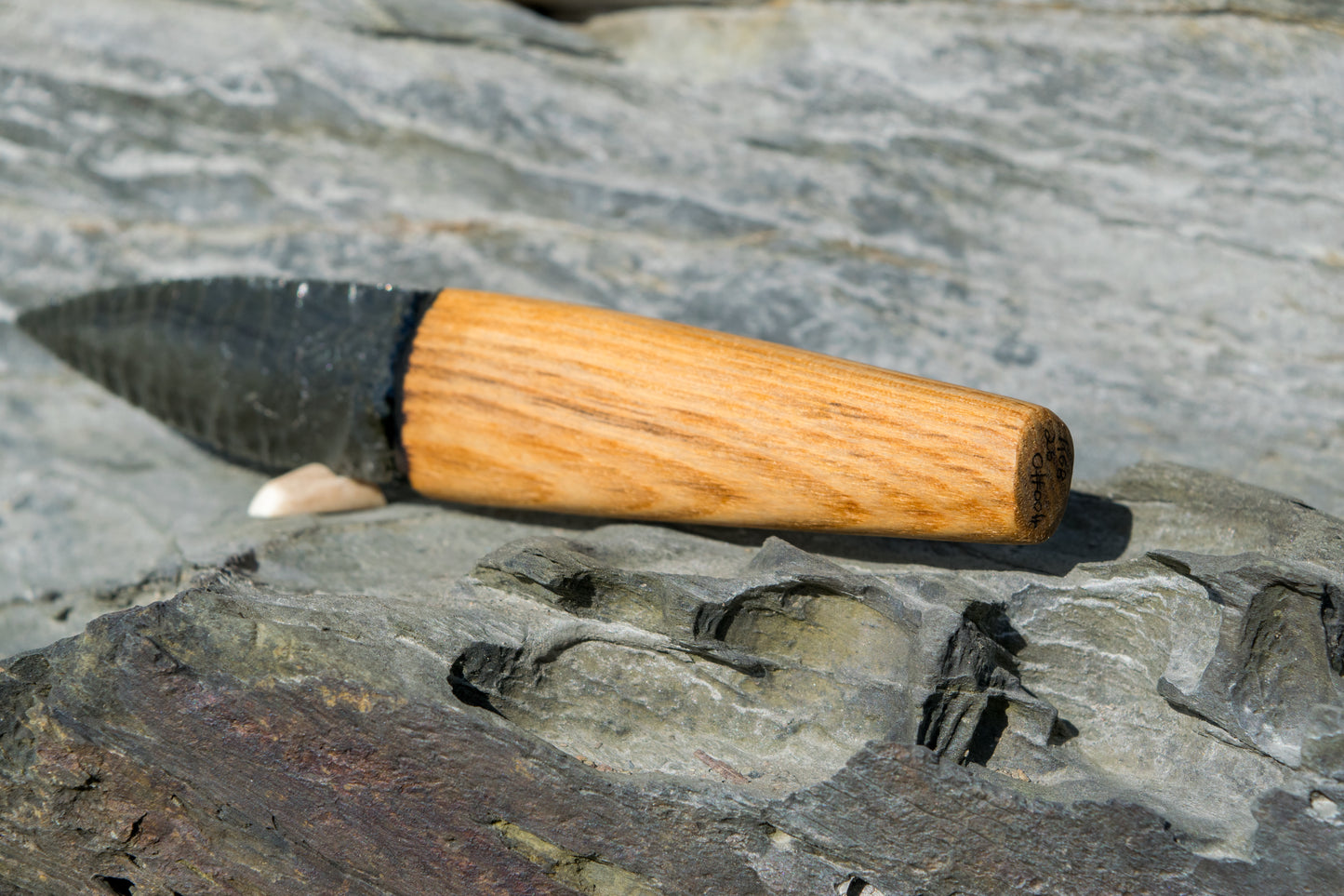Iceman Dagger No.004 — Oregon Green Sheen Obsidian & English (Cornish) Olive Ash