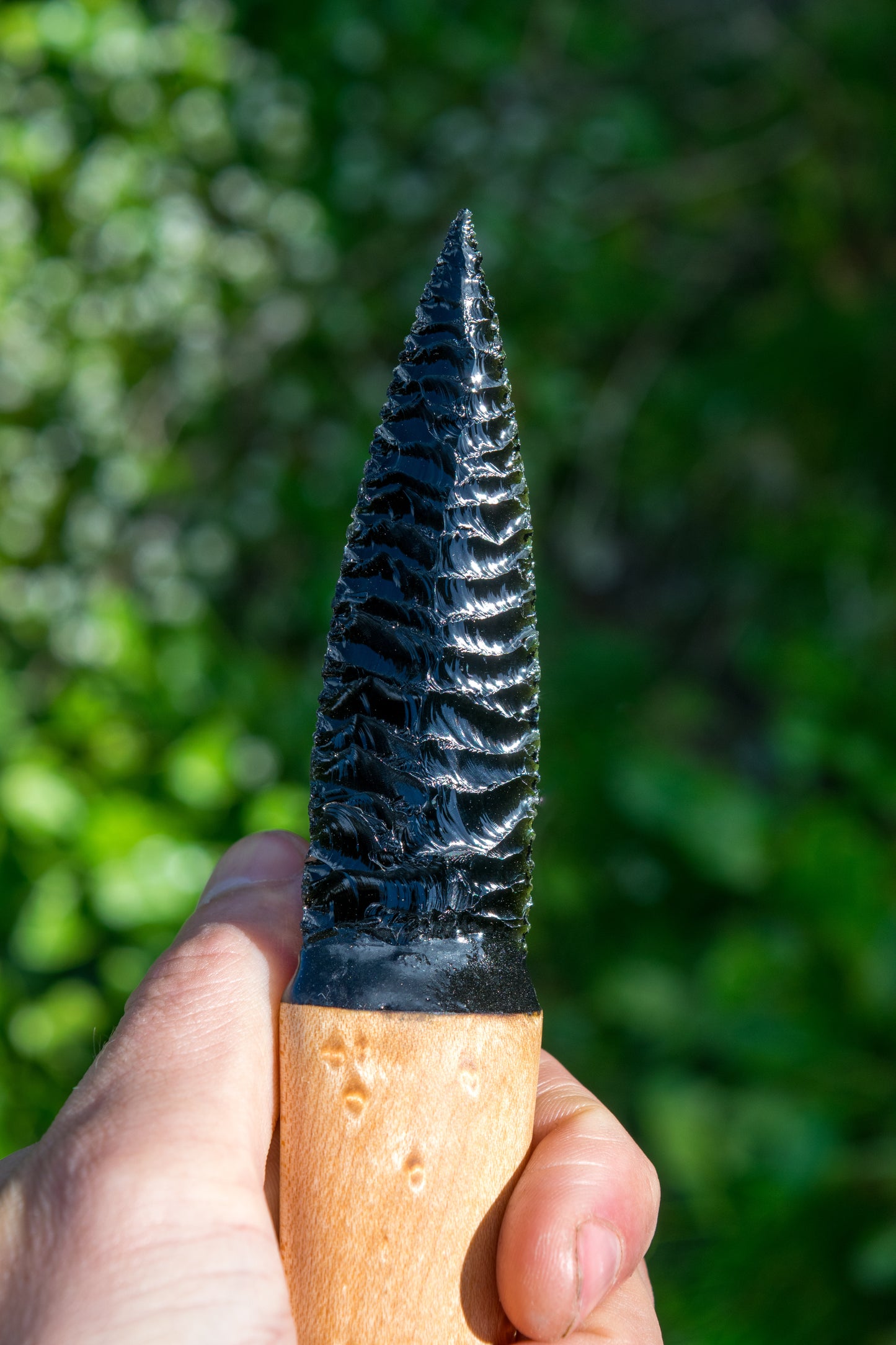 Iceman Dagger No.002 — Mexican Black Obsidian & Canadian Birds Eye Maple