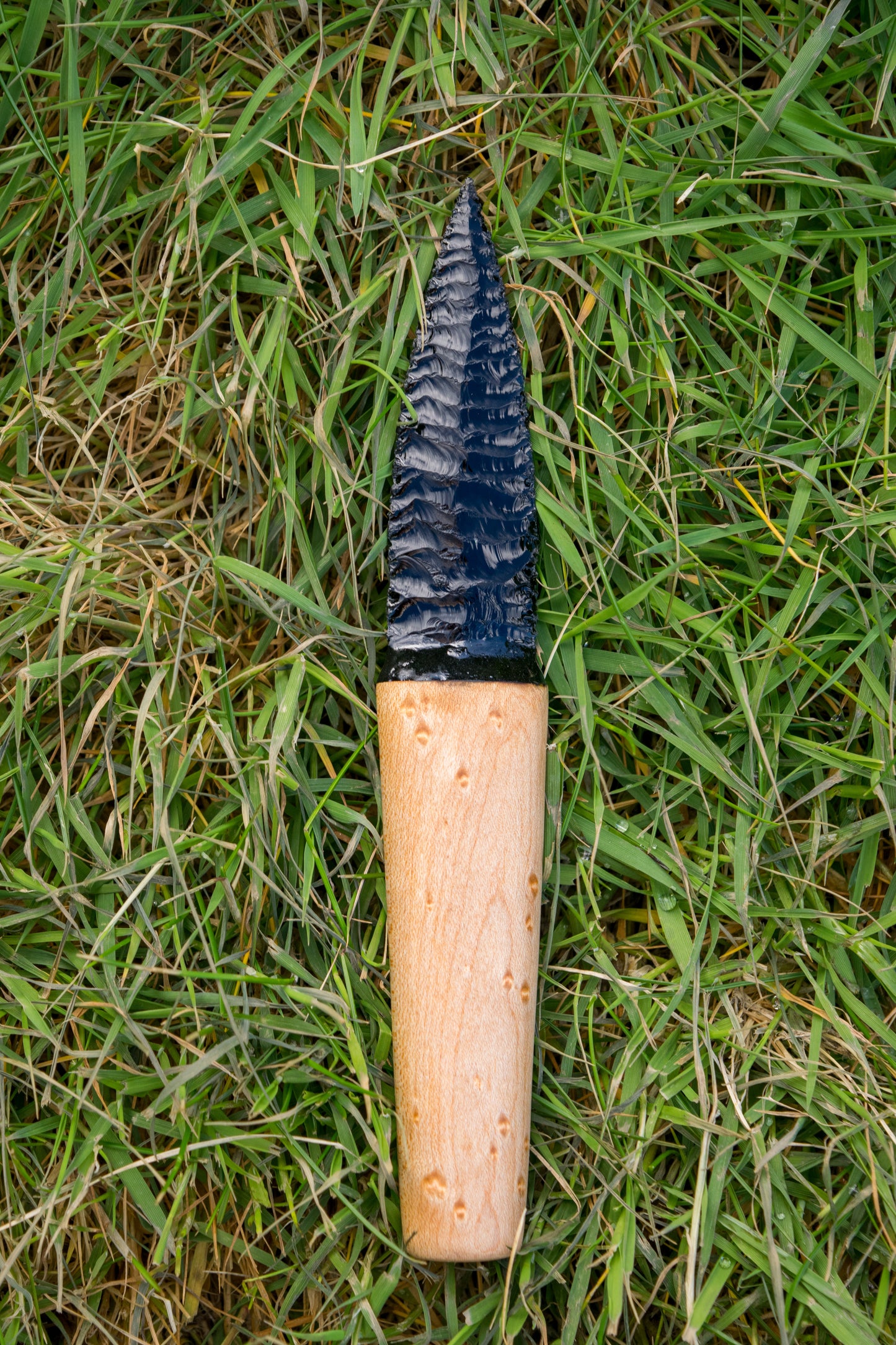 Iceman Dagger No.002 — Mexican Black Obsidian & Canadian Birds Eye Maple