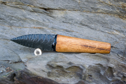 Iceman Dagger No.003 — Oregon Green Sheen Obsidian & English (Cornish) Oak