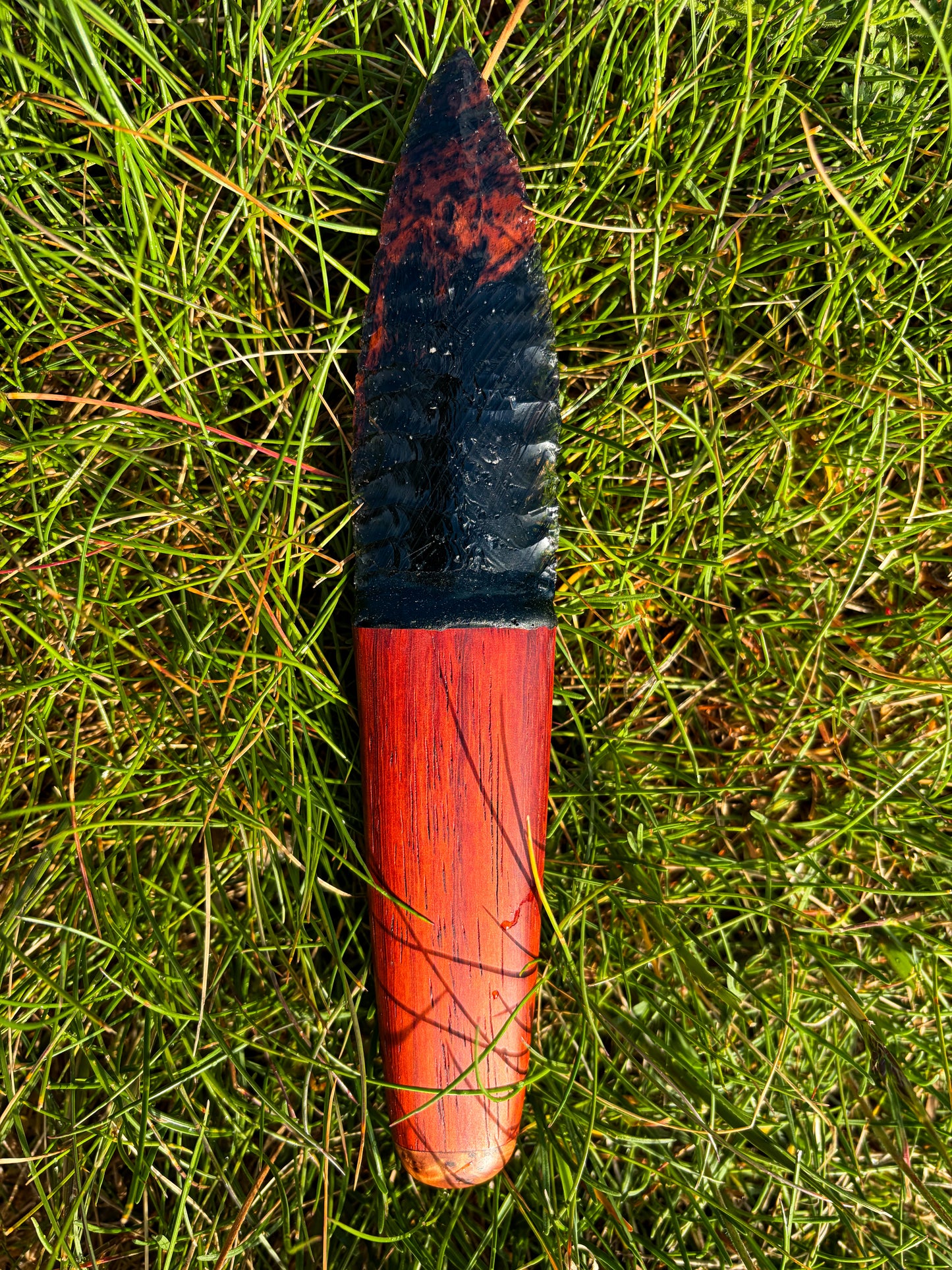 Iceman Dagger No.007 — Midnight Lace Obsidian, African Padauk & Moroccan Burl