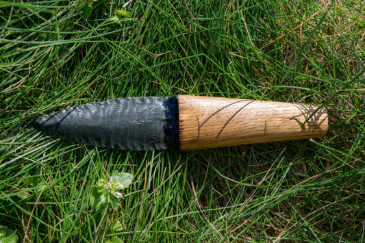 Iceman Dagger No.005 — Oregon Green Sheen Obsidian & English (Cornish) Oak