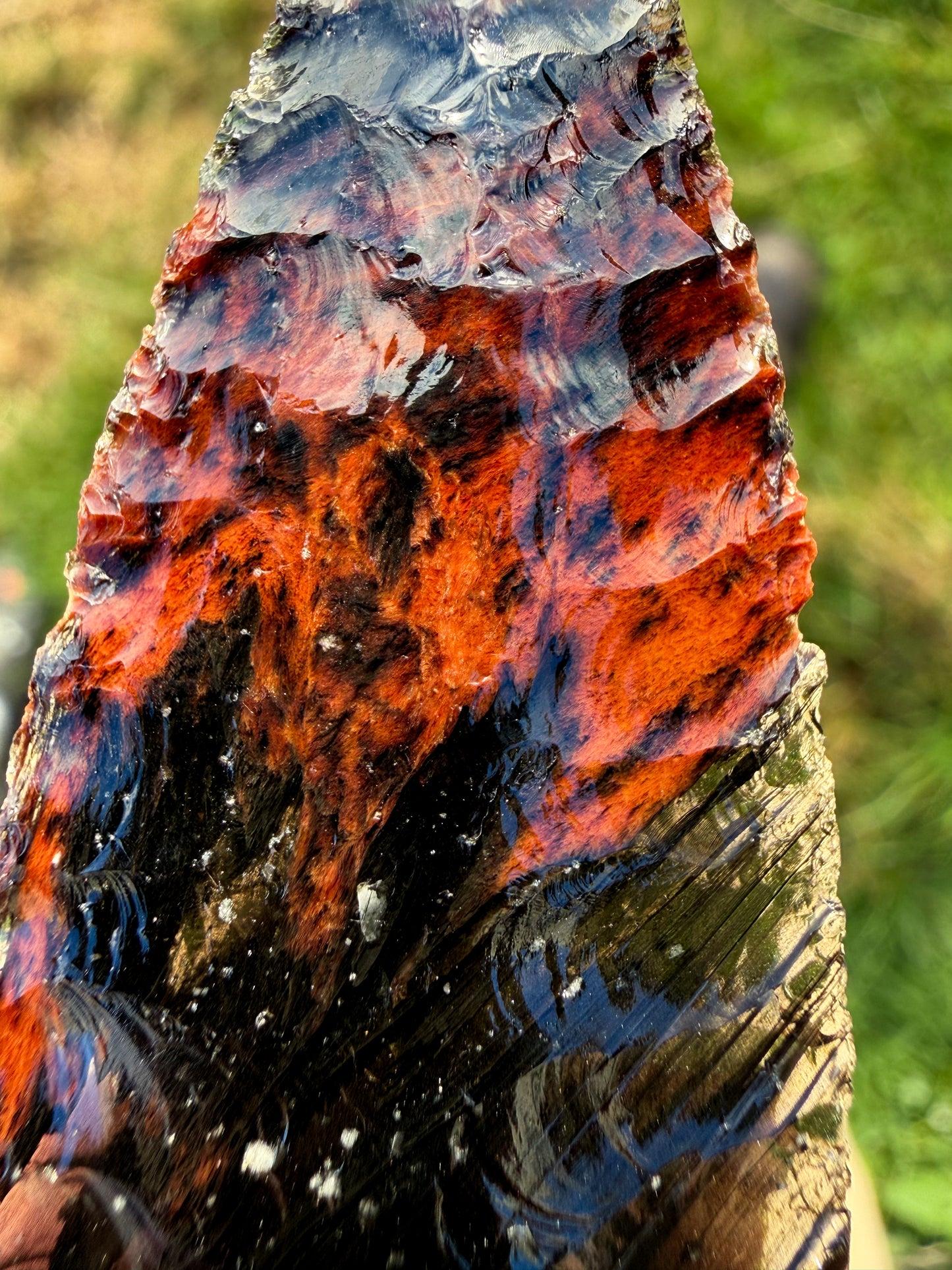 Iceman Dagger No.007 — Midnight Lace Obsidian, African Padauk & Moroccan Burl