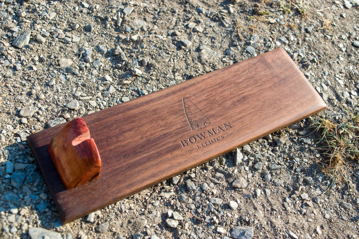 Bowman Lithics Signature Knife #019 – Spiderweb Obsidian with Spalted Beech, Walnut & Ebony Handle