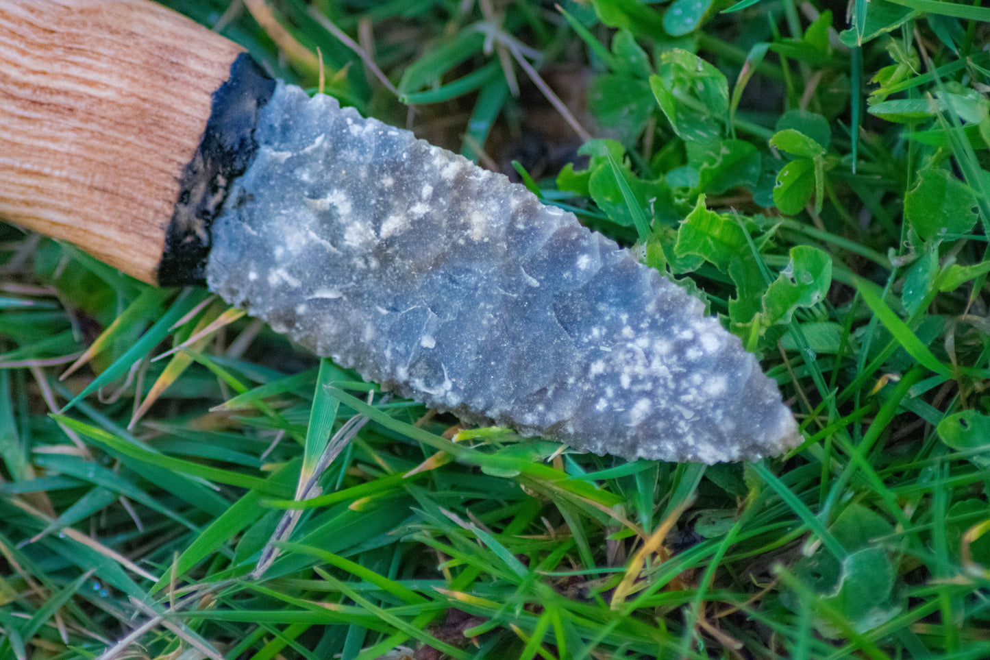 Iceman Dagger No.001 — English Charmouth “Galaxy” Flint & Figured Croatian Ash